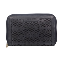 Pierre Cardin Perforated Leather Ladies Zip Around Wallet - Teal thumbnail