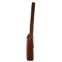 Pierre Cardin Crumpled Leather 15" Laptop Computer Bag - Tan thumbnail