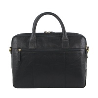 Pierre Cardin Leather Multi-Compartment Business 15" Laptop Bag - Black thumbnail