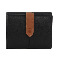 Pierre Cardin Womens Leather Bi-Fold Tab Wallet Ladies - Black thumbnail