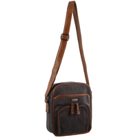 Pierre Cardin Canvas Cross Body Messenger Bag Mens Ladies Satchel Day Pack - Black thumbnail