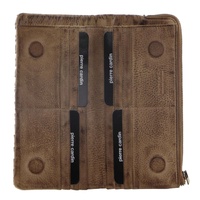 Pierre Cardin Womens Soft Rustic Leather Wallet Coin RFID Purse - Latte thumbnail