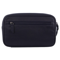 Pierre Cardin Mens Leather Organizer Bag Toiletry Case - Navy thumbnail