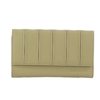 Pierre Cardin Stitch Design Leather Ladies Tri-Fold Wallet in Sand thumbnail