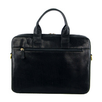 Pierre Cardin Mens Italian Leather 15" Laptop Computer Bag - Black thumbnail