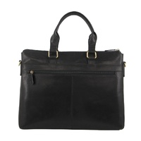Pierre Cardin Leather 15" Laptop Briefcase Business Bag - Black thumbnail