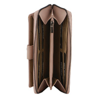 Pierre Cardin Womens Leather Zip Around Wallet RFID Blocking w/ Wristlet in Nude thumbnail