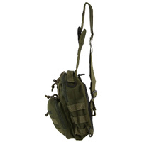 Pierre Cardin Cross Body Tactical Sling Bag Rucksack Army Style in Green thumbnail
