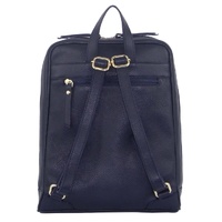 Pierre Cardin Rustic Womens Leather Backpack Bag Handbag Back Pack Travel  - Navy thumbnail