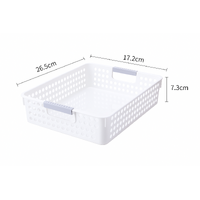 36x Premium Plastic Storage Basket Bulk w/ Grip Handles 26.5*17.2*7.3cm thumbnail