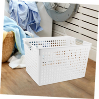 24x Premium Plastic Storage Basket Bulk w/ Grip Handles 27*18*14cm thumbnail