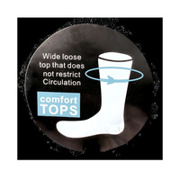 Merino Wool Mens Loose Top Thermal Socks Diabetic Comfort Circulation - 1 Pair - Black - 11-14 thumbnail