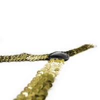 SEQUIN SUSPENDERS Unisex Adjustable Braces Clip On Elastic Y-Back  - Gold thumbnail