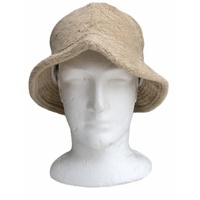Stingy Brim Terry Towelling Bucket Hat Daggy Fishing Camping Lad Cap 100% COTTON - Beige - S/M thumbnail