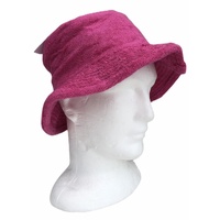 Stingy Brim Terry Towelling Bucket Hat Daggy Fishing Camping Lad Cap 100% COTTON - Fuchsia - XXL thumbnail