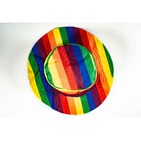 Stingy Brim Terry Towelling Bucket Hat Daggy Fishing Camping Lad Cap 100% COTTON - Rainbow/Blue - L/XL (58-59cm) thumbnail