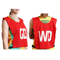7pcs Set of Summit Netball Bibs Senior Team Pack Bulk Net Ball - Red Colour thumbnail