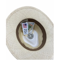 Hand Woven Panama Cooler Hat Summer Fedora Uncrushable Waterproof - Tan - Large (7 1/3 - 7 3/8) thumbnail