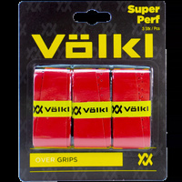 Volkl Super Perf Over Grip Overgrip Tennis Squash Badminton - 3 Pack - Red thumbnail