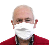 TIGERPLAST Fabric Face Mask Washable Reusable Mask Protect Anti-Microbial Mouth Cover - White thumbnail