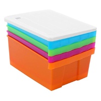 MEGA 4 Tier Drawer Storage Organiser Plastic Level Office Box Cabinet in Coloured thumbnail