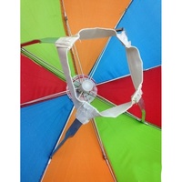 2pcs Set Rainbow Umbrella Hat + 70s Fake Moustache Costume Props Novelty Fancy thumbnail