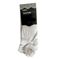 Umbro Mens Trainer Ankle Socks - White - 1 Pack of 3 Pairs - EU 35-38 thumbnail
