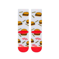Stance ""Fries Before Guys"" Burger & Fries Crew Socks – Fun Food Print - M thumbnail