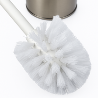 Toilet Brush Holder Metal Stainless Steel Bathroom Set Handle Round Cover Clean thumbnail