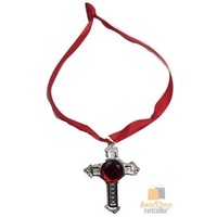 VAMPIRE NECKLACE Medallion Halloween Punk Star Costume Gothic Cross thumbnail