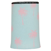 Palm Trees Pink Aqua Stubby Cooler - Standard thumbnail