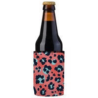 Coral Leopard Print Stubby Cooler 2-Pack - Standard thumbnail
