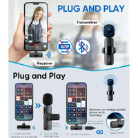Hridz K9 Wireless Rechargeable 2 in 1 Lightning Microphone For Lightning Port Devices Recording Interview thumbnail