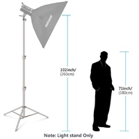 Hridz Stainless Steel 2.8m Heavy Duty Light Stand for Studio Softbox Bowen Lights Photography Studio 280cm Tripod thumbnail