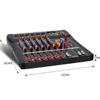 Hridz 6 Channels Bluetooth Mixer DJ Live Studio Audio Mixer USB Console Amplifier AUX thumbnail