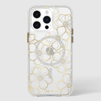 Case-Mate Floral Gems MagSafe Case For iPhone 15 Pro Max - Gold thumbnail