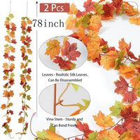 2M Artificial Fall Maple Leaf Garland thumbnail