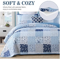 Charming Quilted coverlet and pillowcovers set: Timeless Appeal - Queen size thumbnail