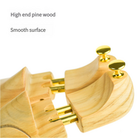 Adjustable Pine Wood Shoe Tree with Brass Knobs, Size EUR 43-44 thumbnail