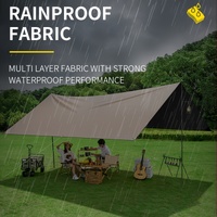 Outdoor camping square sky curtain, black glue sky curtain, sun and rain protection 500*300cm thumbnail