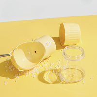 Yellow Portable Dog Water Bottle with Built-in Bowl Dispenser - 250ml Water,180ml Food Capacity, Leak-proof for Travel and Walks thumbnail