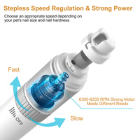 Rechargeable Pet Nail Grinder with Quiet Motor and LED Lights- USB Charging, Two-Speed Settings thumbnail