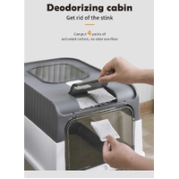Pink Large Enclosed Cat Litter Box with Drawer and Scoop-Odor Control, Removable Tray, Easy Clean Design thumbnail