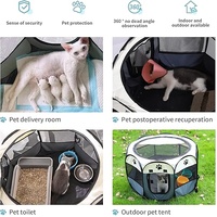 Portable Pet Playpen with Oxford Cloth, Foldable Octagon Dog & Cat Tent, Indoor & Outdoor Use  size 114*114*58cm thumbnail