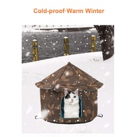 Outdoor Waterproof Cat House - Insulated, Weatherproof, Warm Shelter for Cats, Ideal for Winter Protection, Size: M 40*41cm thumbnail