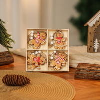 3 boxe style a set New Christmas Decorations, Small Wooden Pendants, Christmas Tree Decorations, 12 Wooden Box Packaging Pendants thumbnail