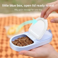 Portable Pet Food Storage Box - 90g Capacity, Travel-Friendly Design for On-the-Go Feeding 2 PCS (Yellow+Blue) thumbnail