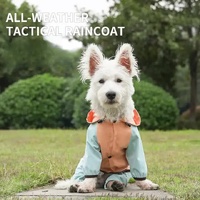 Waterproof Dog Raincoat with Hidden Leash Hole -Windproof and Comfortable for Outdoor Walks, Size:M (Back Length 25cm/9.84in, Bra 38cm/14.96in) Orange thumbnail