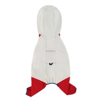 Waterproof Dog Raincoat with Hidden Leash Hole - Windproof and Comfortable for Outdoor Walks, Size:XXL (Back Length 39cm/15.35in, Bra 55cm/21.65in) Wh thumbnail