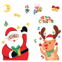 Christmas Window Stickers - Festive Santa Claus, Penguin, and Reindeer Decals for Holiday Home Decor - 2 Set of 16 Sheets (25*35cm) thumbnail